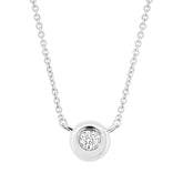 0.03ct 14k White Gold Diamond Bezel Pendant